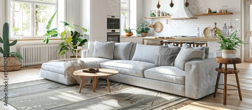 Comfortable sofa with cushi...