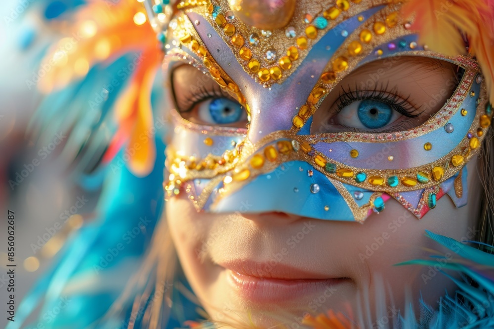 Colorful Carnival Mask Close-Up Colorful Carnival Mask Close-Up