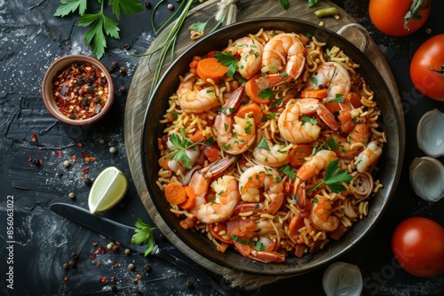 Shrimp Orzo with Vegetables and Herbs