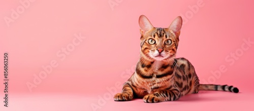 Bengal cat pastel backgroun...