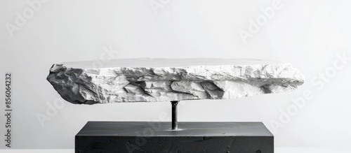 White stone table on a blac...