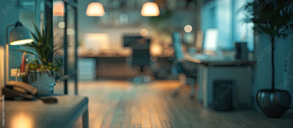 Blurry business room. Office in desk. . with copy space image. Place for adding text or design Blurry business room. Office in desk. . with copy space image. Place for adding text or design