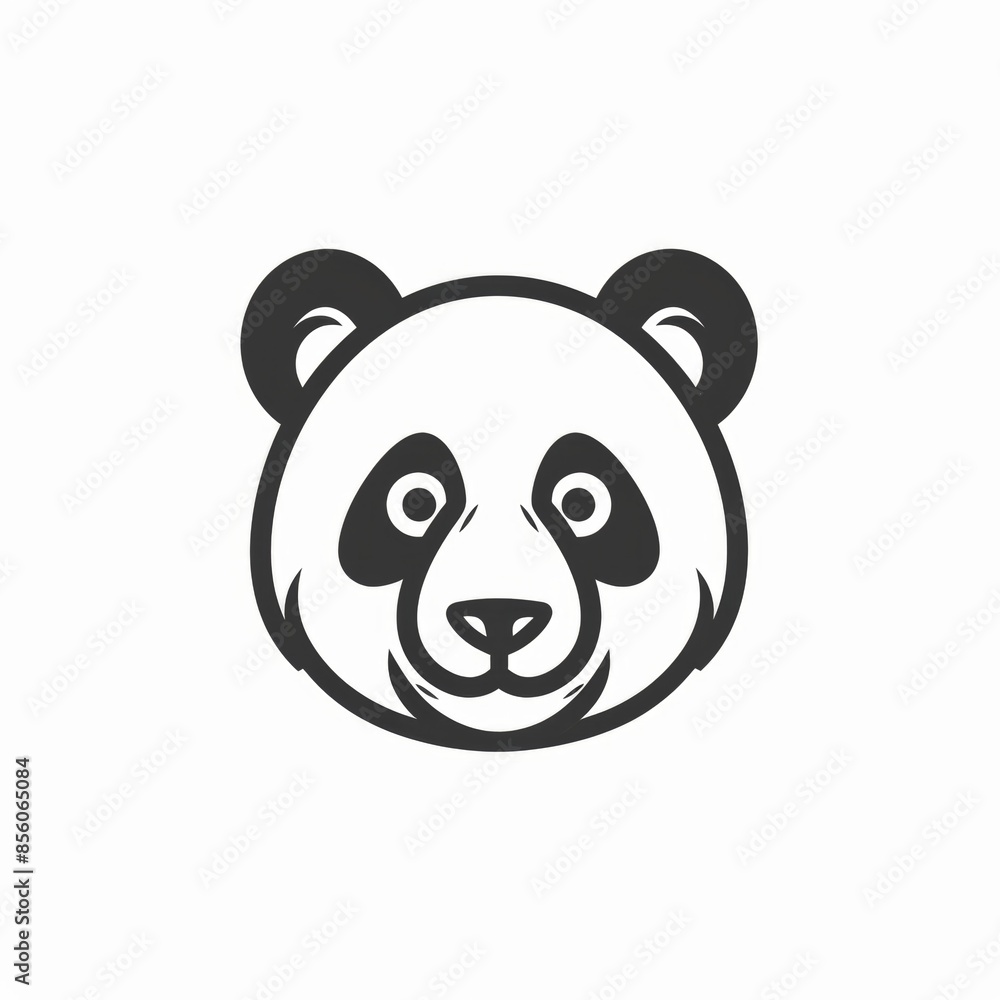 Vector illustration icon of a cute panda head over white background. Vector illustration icon of a cute panda head over white background.