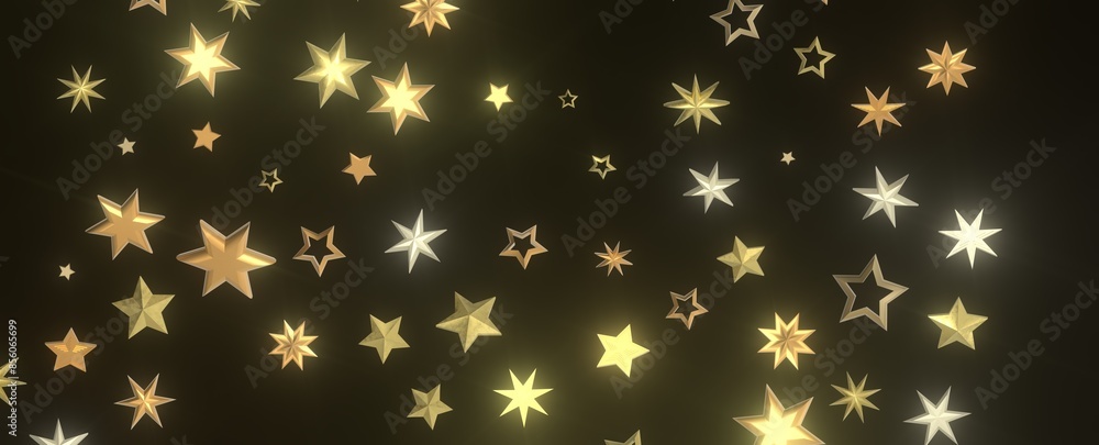 Radiant Euphoria: Lose Yourself in a 3D Gold Stars Rainfall Radiant Euphoria: Lose Yourself in a 3D Gold Stars Rainfall
