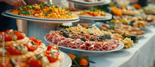 Delicacies and snacks on a ...