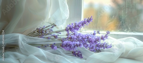 lavender on the fabric on t...