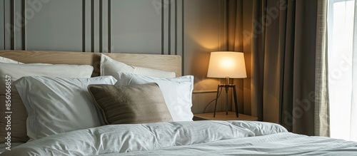 Pillow on bed decoration in...