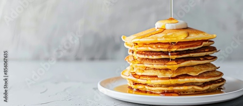 Stack of Golden Brown Panca...