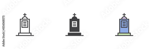 Cemetery different style icon set