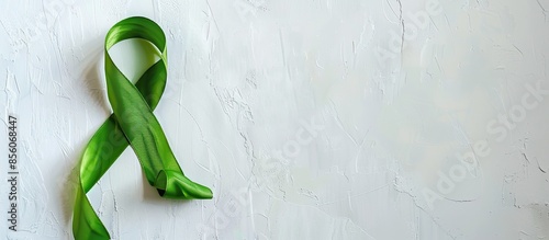 Green ribbon with white wal...
