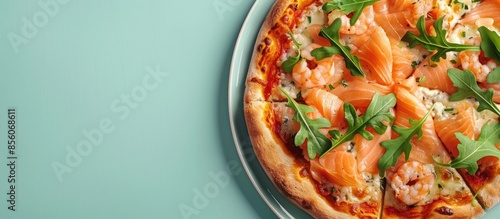 smoked salmon pizza on past...