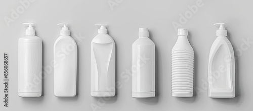 Six white plastic bottles w...