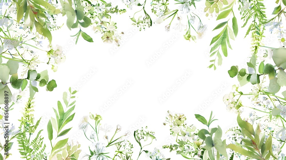 Lush Green Foliage Forming Natural Border Frame With Blank Copy Space For Advertising Or Design Lush Green Foliage Forming Natural Border Frame With Blank Copy Space For Advertising Or Design