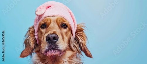 dog with a beauty mask. Cop...