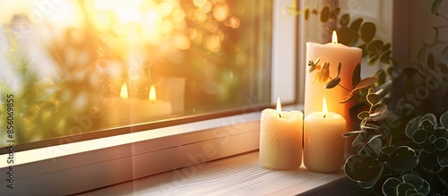 Beautiful burning candles o...