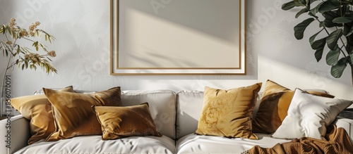 Cosy sofa with pillows and ...