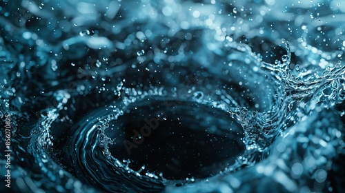 A splash of water in the air with a dark blue background