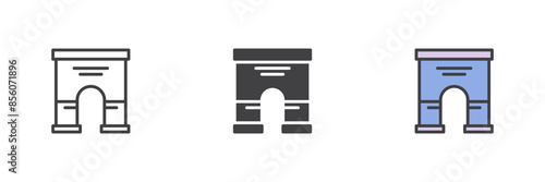 Triumphal arch different style icon set