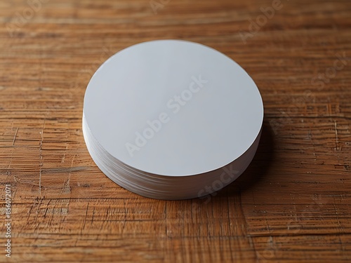 Vibrant round mockup white empty sticker curled.