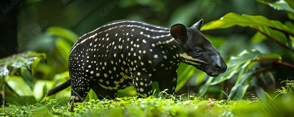 A realistic photo of an tapir in the rainforest A realistic photo of an tapir in the rainforest