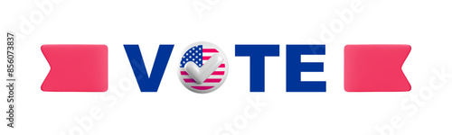 Vector USA Presidential Election 2024 design. US president voting campaign 3d concept. Template for banner, background, poster.
