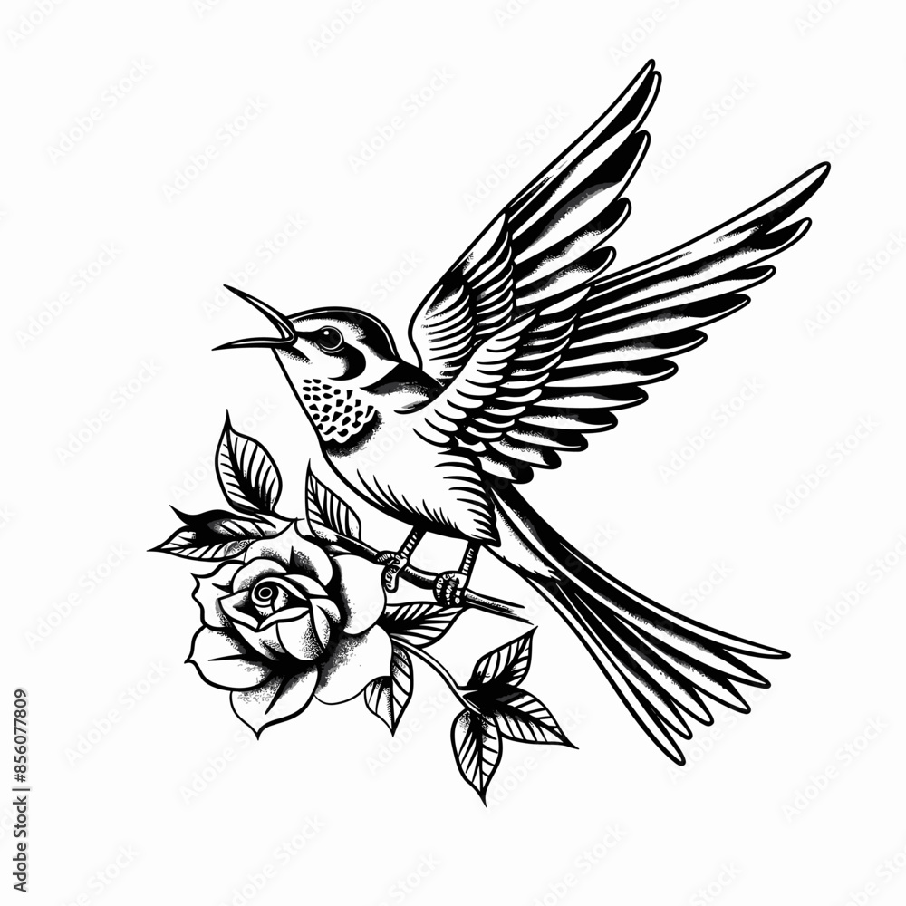 A bird is perched on a branch with flowers in the background. The bird is small and white, and the flowers are pink. The image has a peaceful and serene mood, with the bird A bird is perched on a branch with flowers in the background. The bird is small and white, and the flowers are pink. The image has a peaceful and serene mood, with the bird