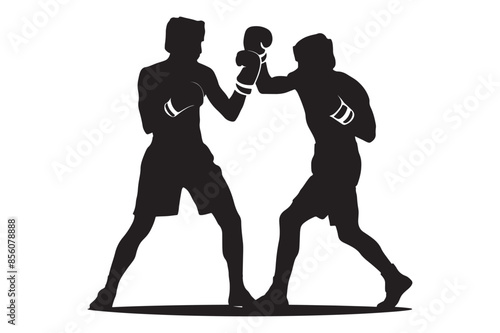 vector silhouette image of a boxing