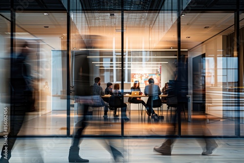 Modern Office Meeting Room in Motion