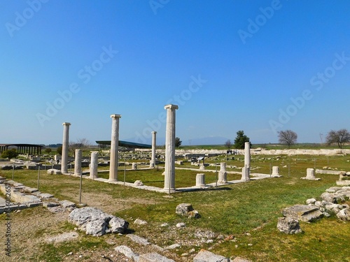 Ruins of an ancient house, at Pella, Macedonia, Greece photo