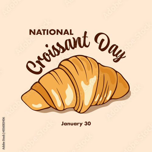 national croissant day, drawn card with croissant