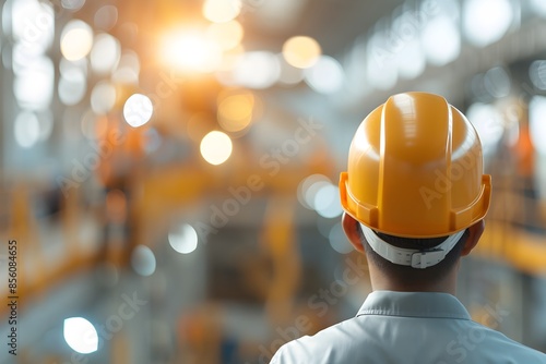 Construction Worker Holding Orange Helmet at Construction Site