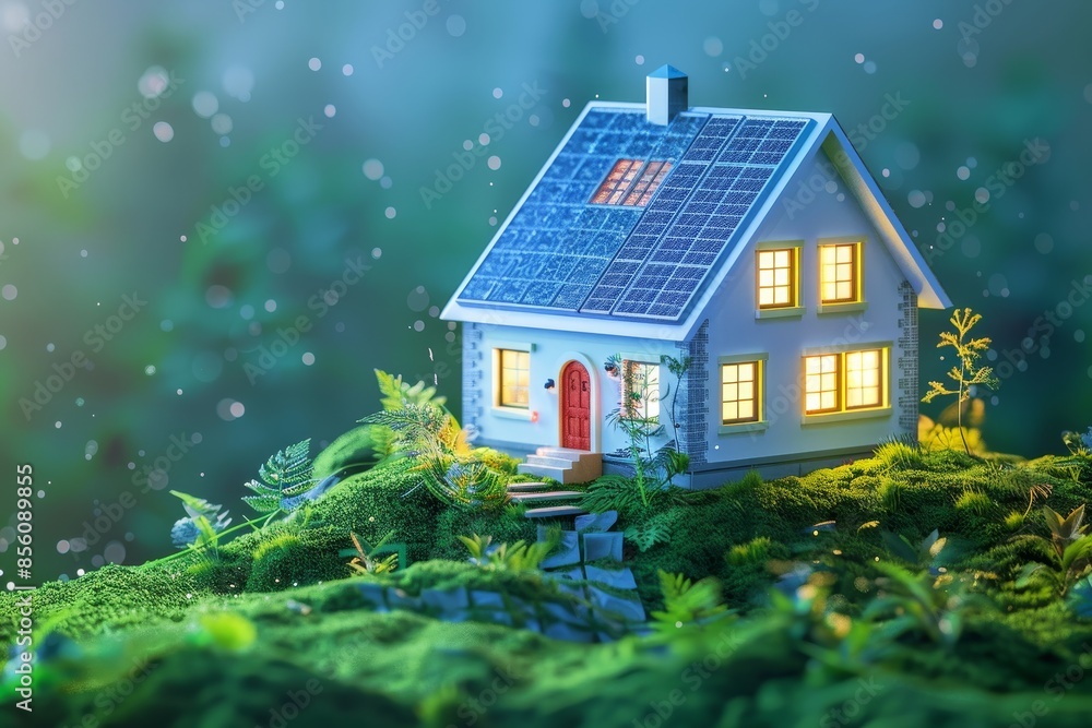 smart home with solar panels rooftop system for renewable energy smart home with solar panels rooftop system for renewable energy