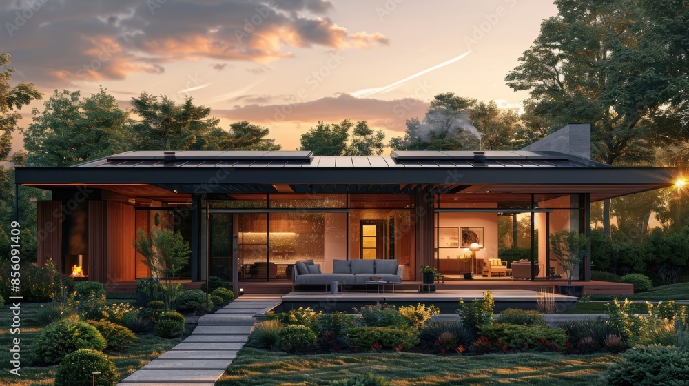 A large house with a large patio and a fireplace A large house with a large patio and a fireplace