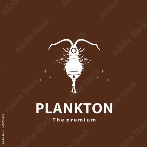 vintage retro hipster plankton logo vector outline silhouette art icon	