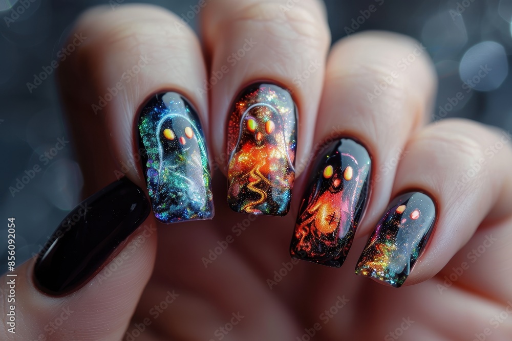Halloween Ghost Nail Art Design Halloween Ghost Nail Art Design