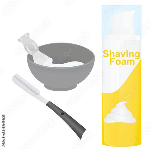 Barber shaving set. vector illustration
