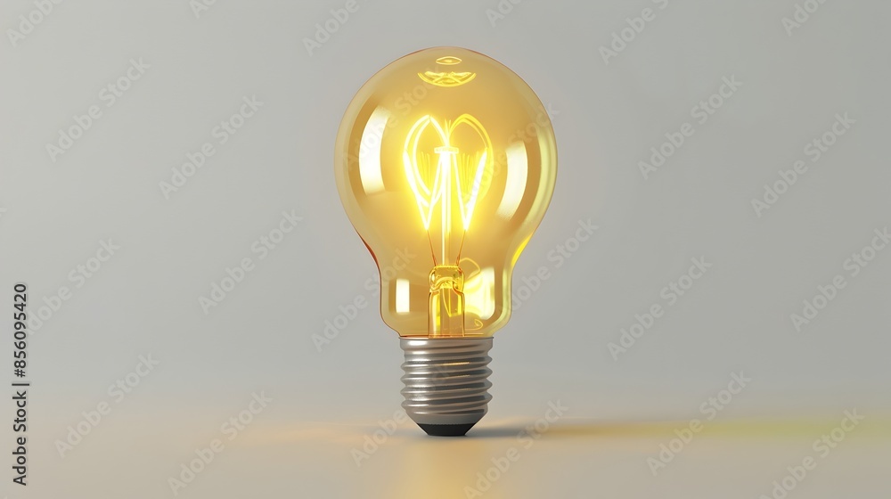 Glowing Light Bulb Icon as a Symbol of Innovation and Creativity in Modern Design Glowing Light Bulb Icon as a Symbol of Innovation and Creativity in Modern Design