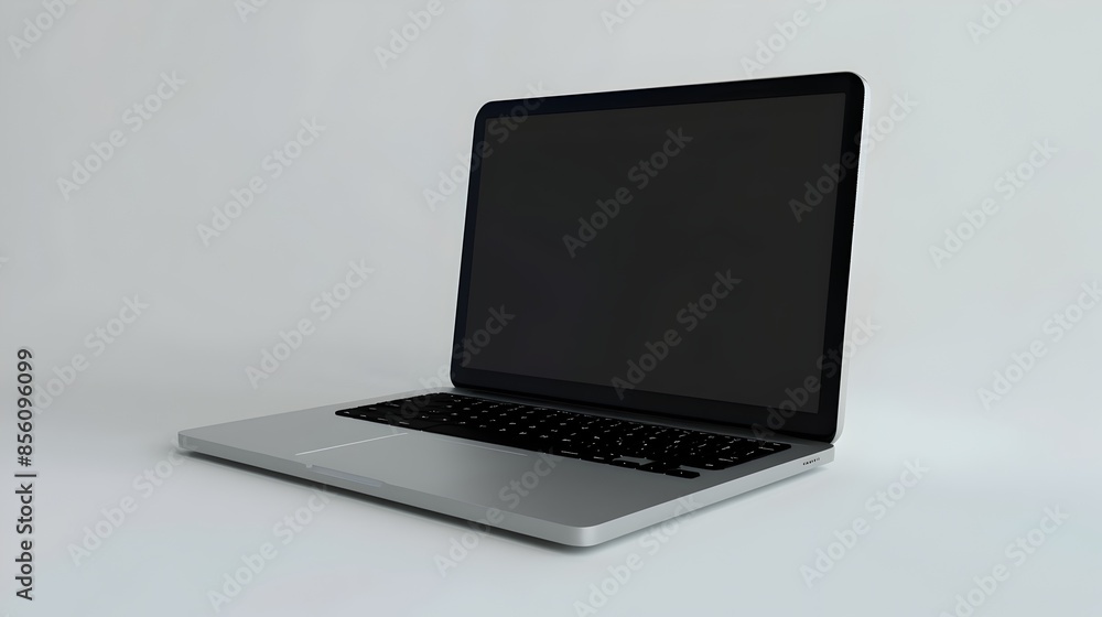 Minimalist Gray and Black 3D Laptop Icon for Modern Technology Branding and Design Minimalist Gray and Black 3D Laptop Icon for Modern Technology Branding and Design