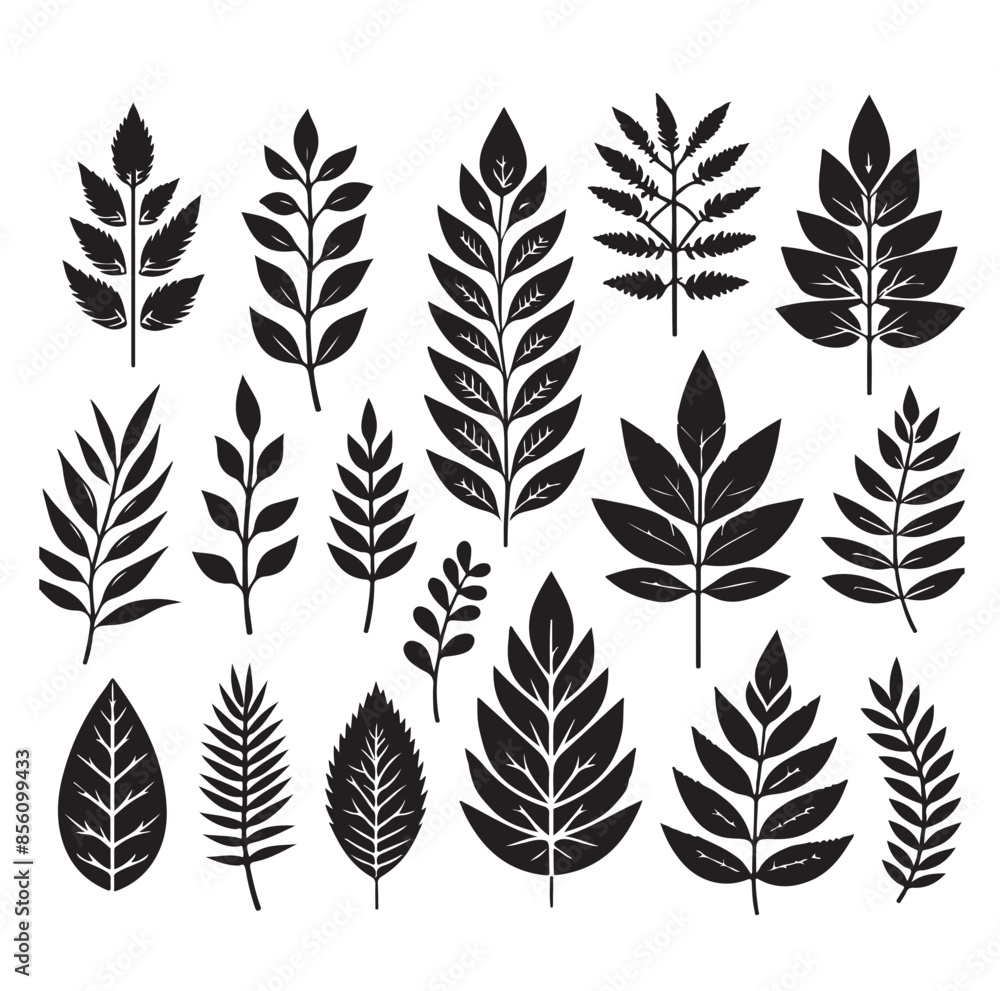 Leaf collection - vector silhouette Leaf collection - vector silhouette