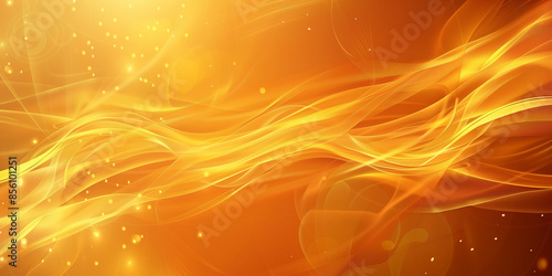 gold-orangefarbener Farbverlaufshintergrund mit Wellenelementen und Leuchteffekten, abstraktes Design mit großen leeren Bereichen zum Hervorheben von Produkten oder Bildern, Grafikdesin