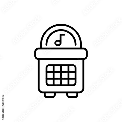 Jukebox outline icons, minimalist vector illustration ,simple transparent graphic element .Isolated on white background