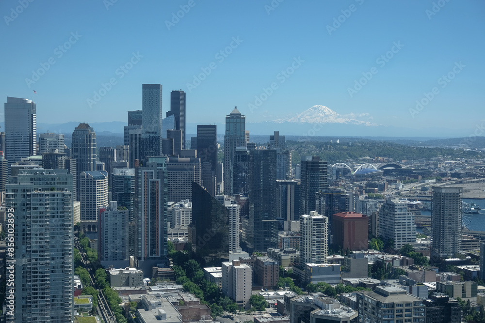 Seattle skyline with mount Rainier Seattle skyline with mount Rainier