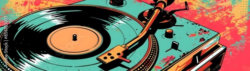 Vibrant Pop Art Vinyl Playe...