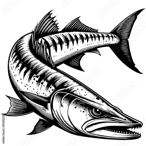 sketch of barracuda