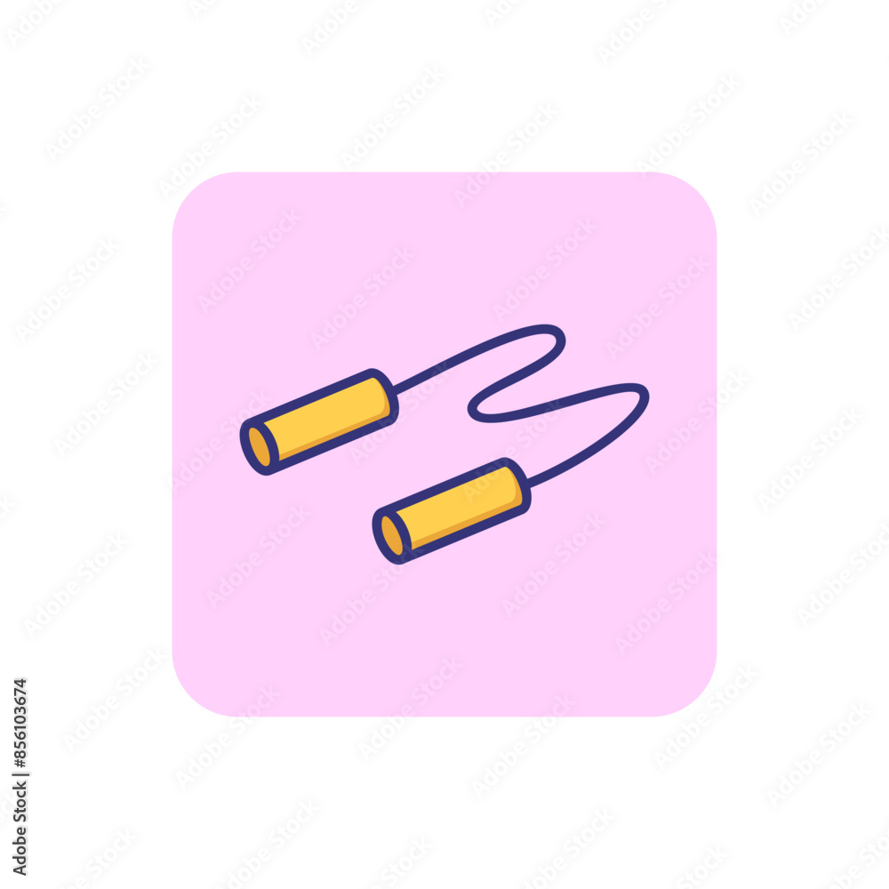 Jump rope line icon. Sport, fitness, active lifestyle. Sport concept. Vector illustration can be used for topics like sport, fitness, sports equipment Jump rope line icon. Sport, fitness, active lifestyle. Sport concept. Vector illustration can be used for topics like sport, fitness, sports equipment