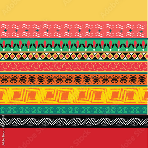 Ethnic design various patterns and colorful.Hand down absrtact seamless .For all prints.
