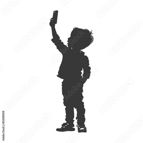 Silhouette of a Child Taking a Selfie: Modern Childhood, Technology & Innocence.