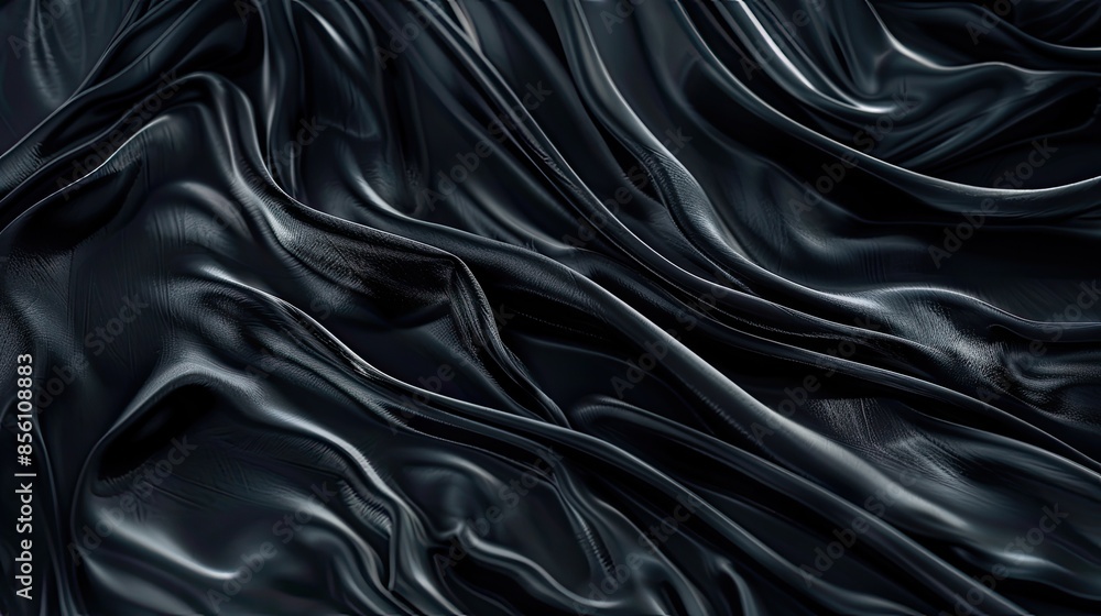 Fototapeta premium Melted dark chocolate flow. Generative AI
