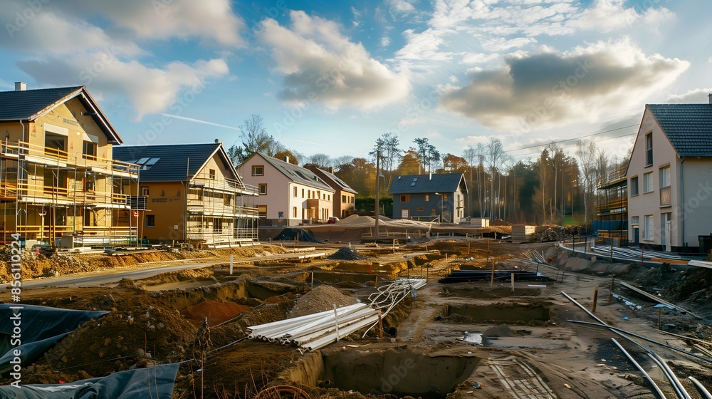 Fototapeta premium New Residential Development Under Construction