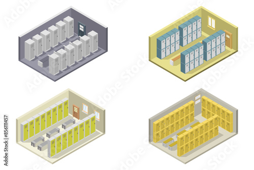 Locker rooms isometric